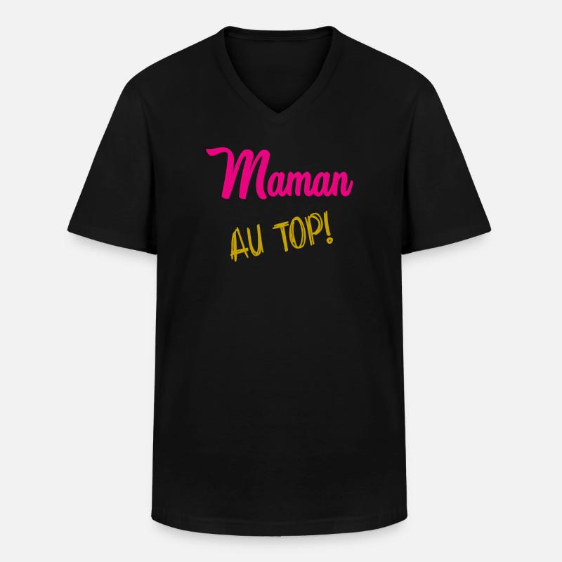 MAMA - Männer-T-Shirt mit V-Ausschnitt - Schwarz