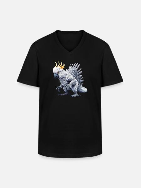 Kakaduzilla (01) - Men's V-Neck T-Shirt - black