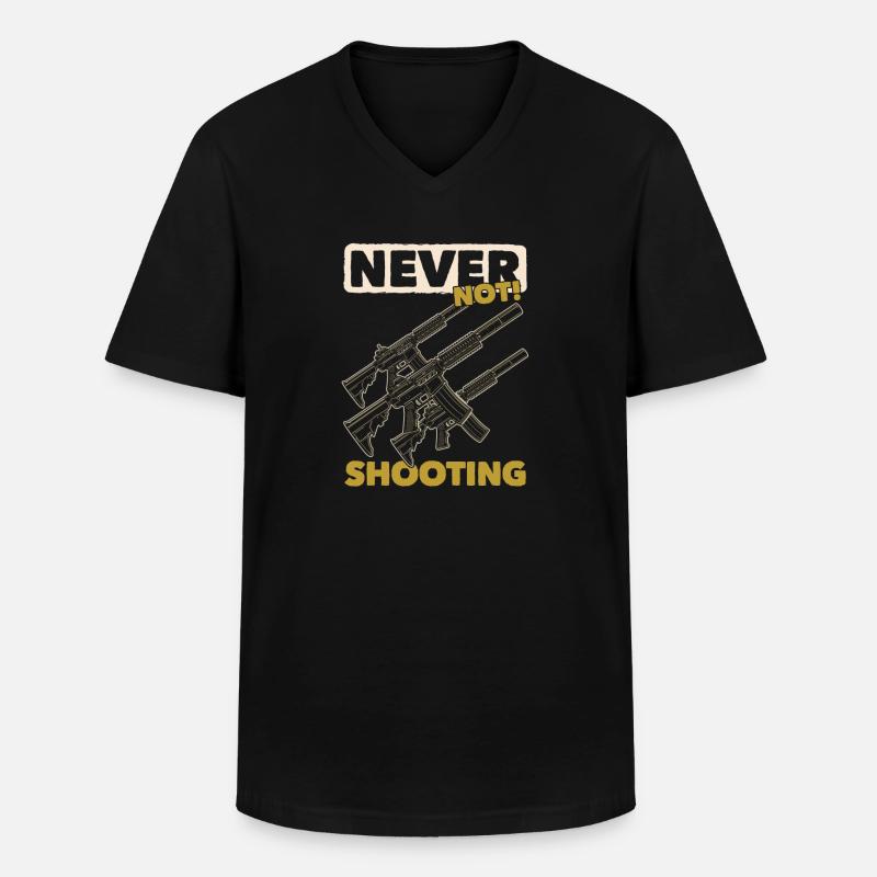 Airsoft - Männer-T-Shirt mit V-Ausschnitt - Schwarz