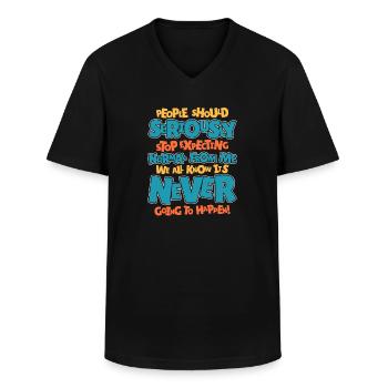 Schwarzer Humor - Männer-T-Shirt mit V-Ausschnitt - Schwarz - Vorne - AI Model Male 178 dark (178cm)