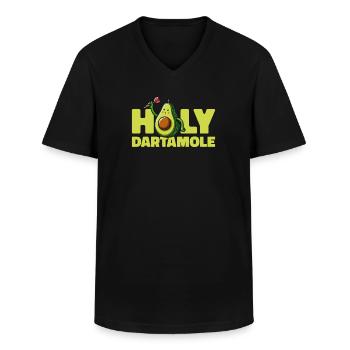 Dart Player Avocado Holy Dartamole - Men's V-Neck T-Shirt - black - Front - AI Model Male 178 dark (178cm)