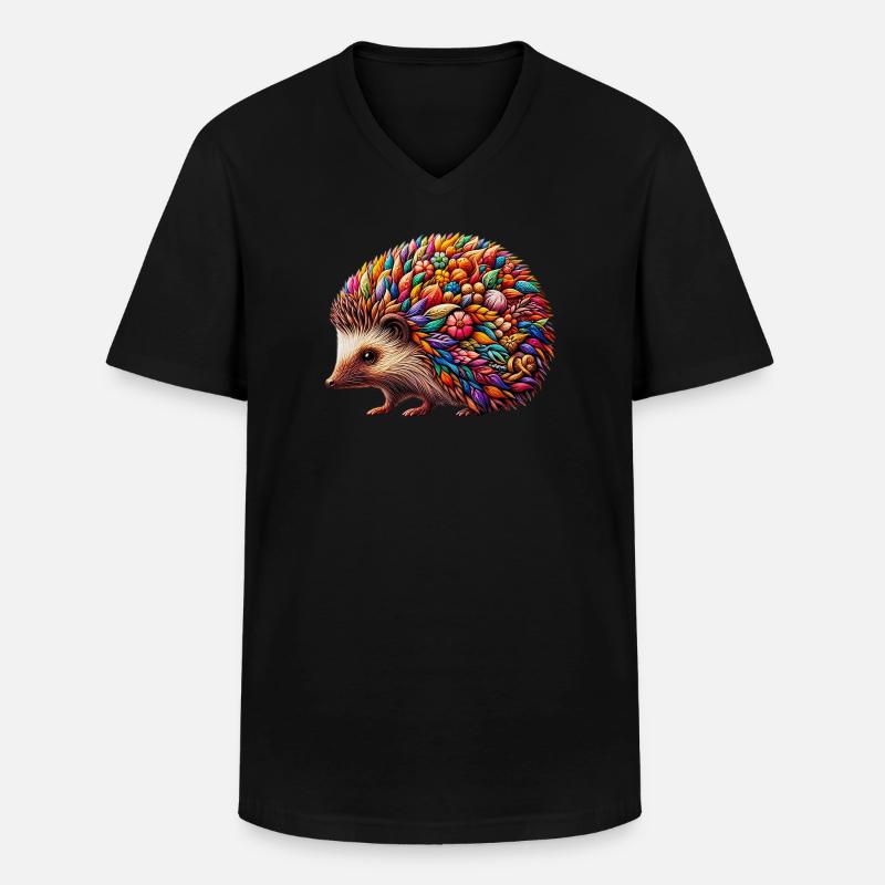 Igel - Männer-T-Shirt mit V-Ausschnitt - Schwarz