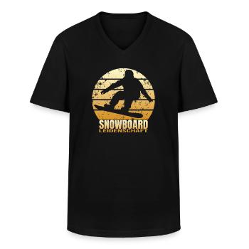 Snowboard Leidenschaft - Männer-T-Shirt mit V-Ausschnitt - Schwarz - Vorne - AI Model Male 178 dark (178cm)