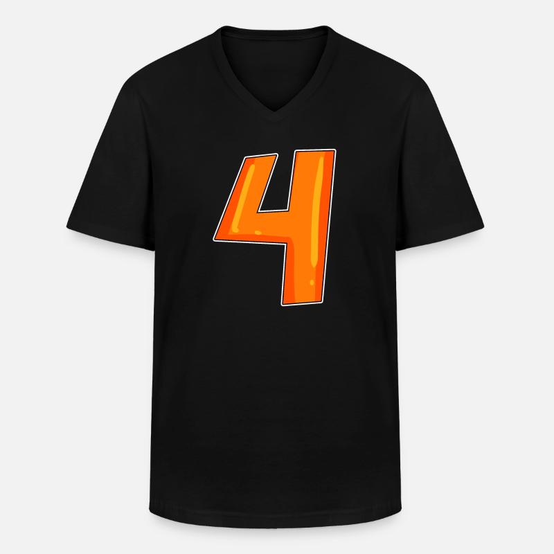 4 - Männer-T-Shirt mit V-Ausschnitt - Schwarz