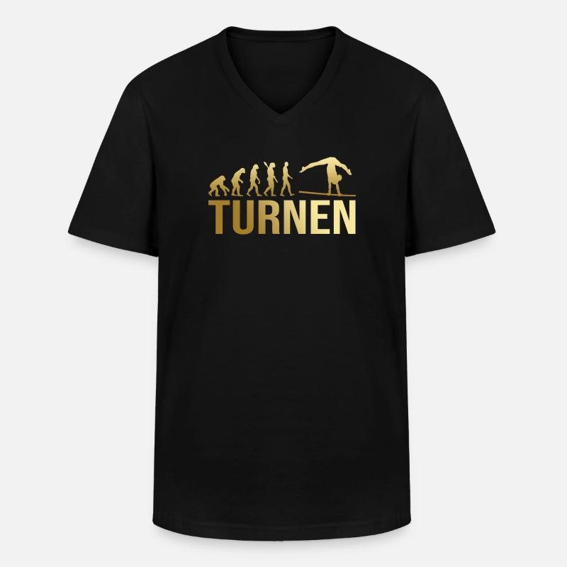 Evolution Turnen - Männer-T-Shirt mit V-Ausschnitt - Schwarz