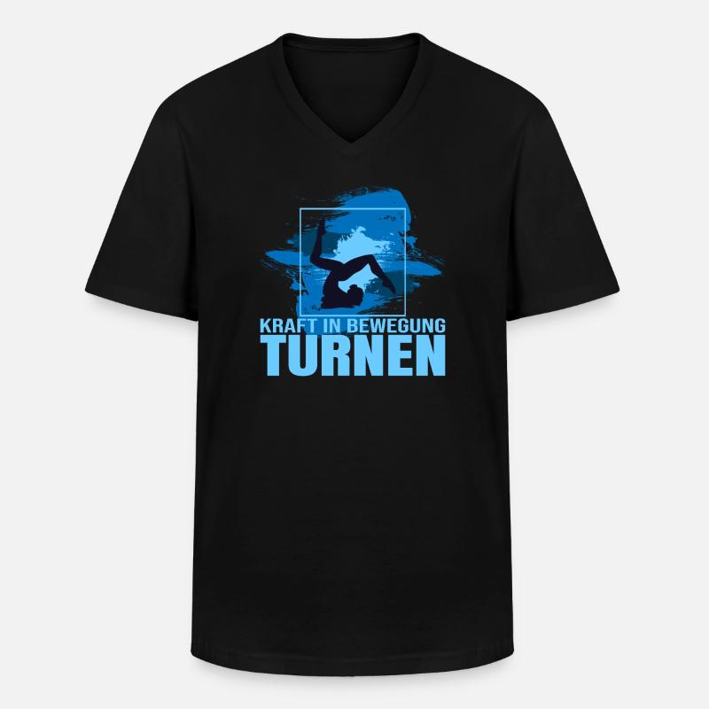 Kraft in Bewegung - Turnen - Männer-T-Shirt mit V-Ausschnitt - Schwarz