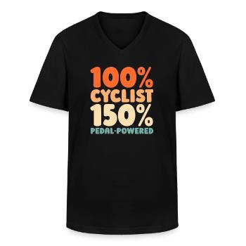 Road Bike Cycling Cyclists - Men's V-Neck T-Shirt - black - Front - AI Model Male 178 dark (178cm)