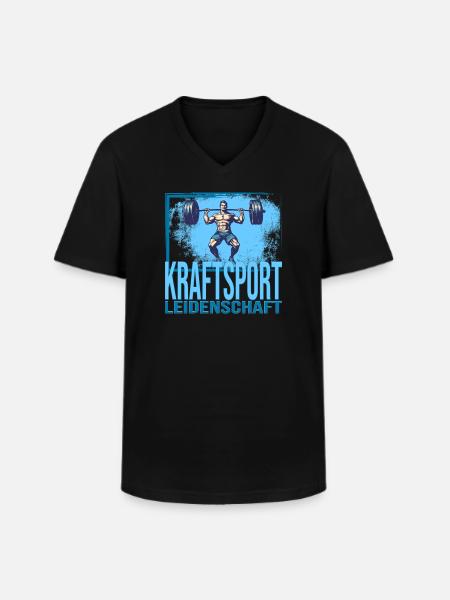 Kraftsport Leidenschaft - Männer-T-Shirt mit V-Ausschnitt - Schwarz