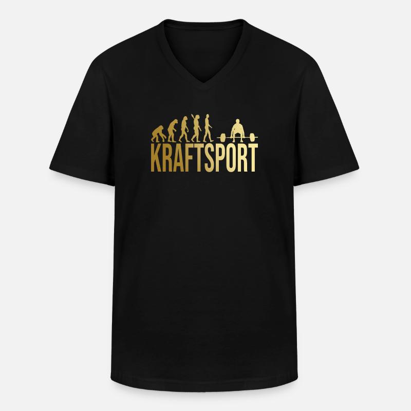 Evolution Kraftsport - Männer-T-Shirt mit V-Ausschnitt - Schwarz