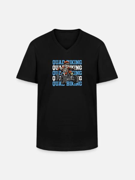 Quad - T-shirt col V Homme - noir