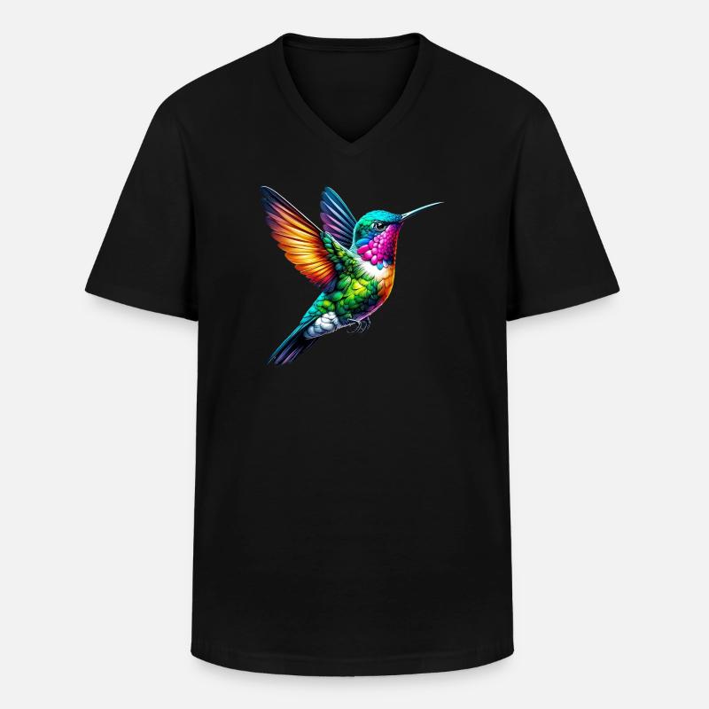 Kolibri - Männer-T-Shirt mit V-Ausschnitt - Schwarz