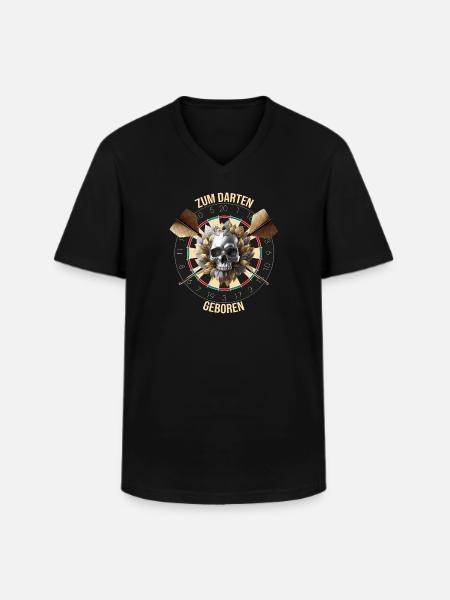 Zum Darten geboren - Männer-T-Shirt mit V-Ausschnitt - Schwarz