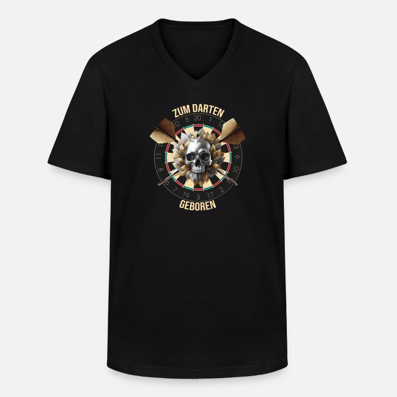 Zum Darten geboren - Männer-T-Shirt mit V-Ausschnitt - Schwarz