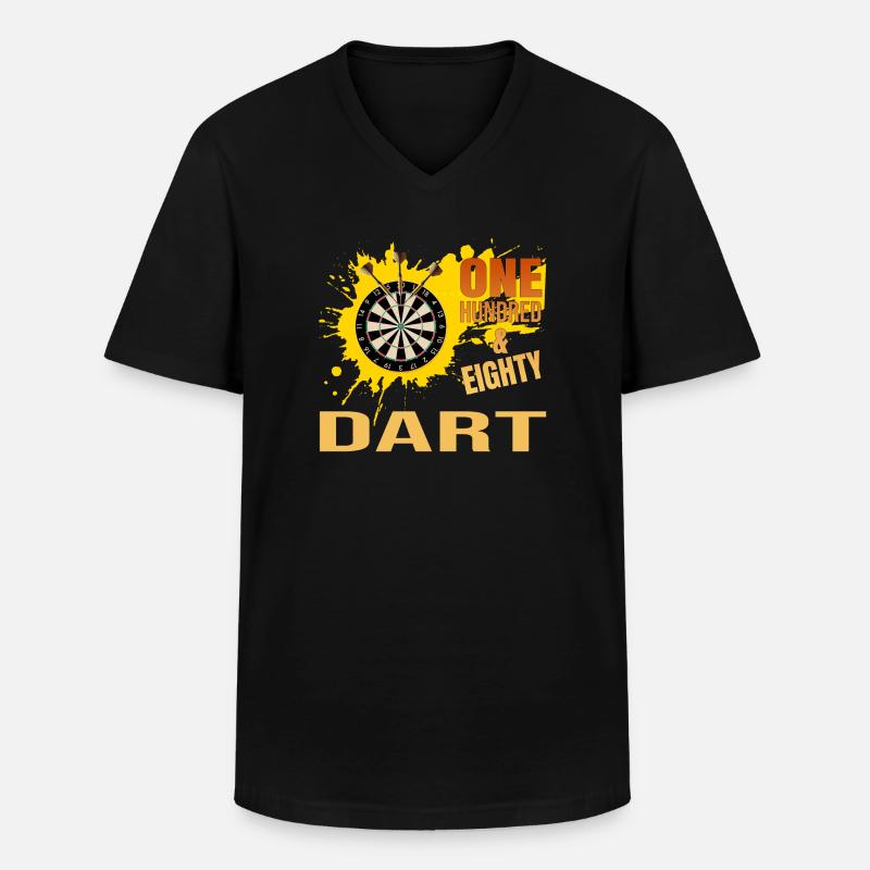 One Hundred Eighty - Dart - Männer-T-Shirt mit V-Ausschnitt - Schwarz