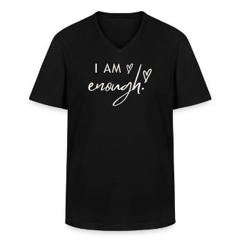 J'en ai assez. - T-shirt col V Homme - noir - Devant - AI Model Male 178 dark (178cm)