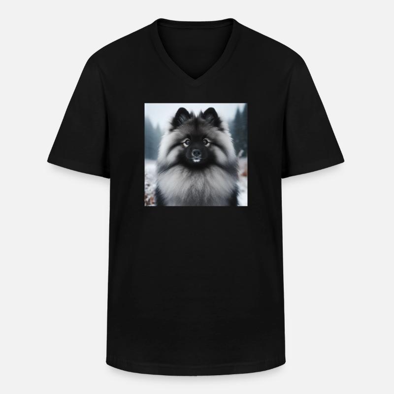 Wunderschöner Wolfspitz - Männer-T-Shirt mit V-Ausschnitt - Schwarz