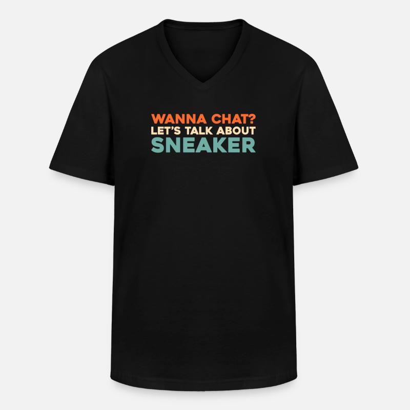 Sneakers - Männer-T-Shirt mit V-Ausschnitt - Schwarz