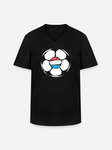 Team Netherlands Soccer Illustration Ball Icon - Men's V-Neck T-Shirt - black