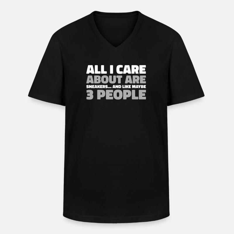 Sneakers - Männer-T-Shirt mit V-Ausschnitt - Schwarz