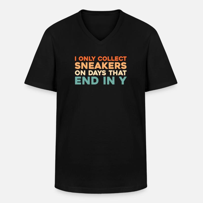 Sneakers - Männer-T-Shirt mit V-Ausschnitt - Schwarz
