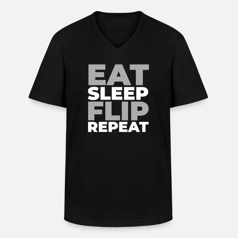 Sneakers Eat Sleep Repeat - Männer-T-Shirt mit V-Ausschnitt - Schwarz