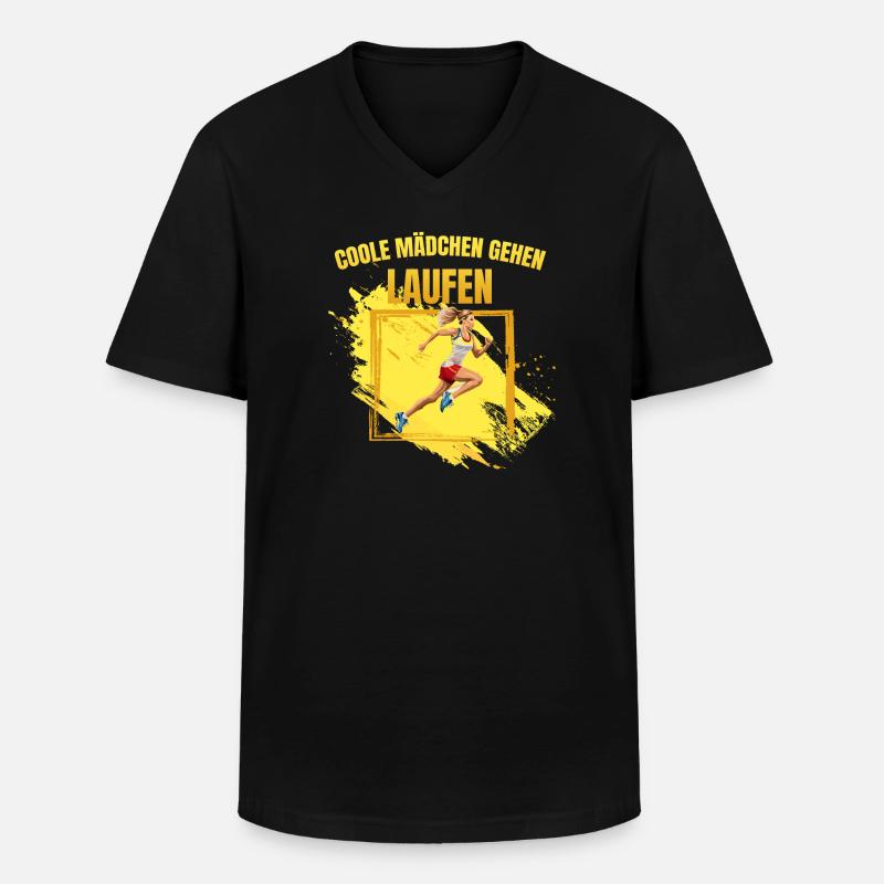Coole Mädchen gehen Laufen - Männer-T-Shirt mit V-Ausschnitt - Schwarz