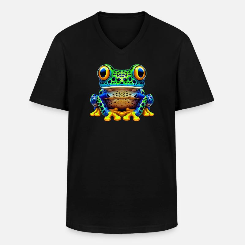 Frosch - Männer-T-Shirt mit V-Ausschnitt - Schwarz