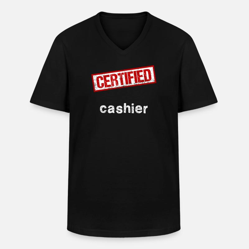 Kassierer - Männer-T-Shirt mit V-Ausschnitt - Schwarz