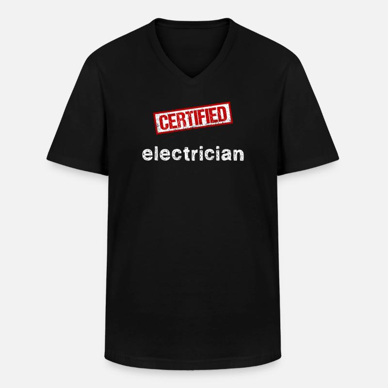 Elektriker - Männer-T-Shirt mit V-Ausschnitt - Schwarz