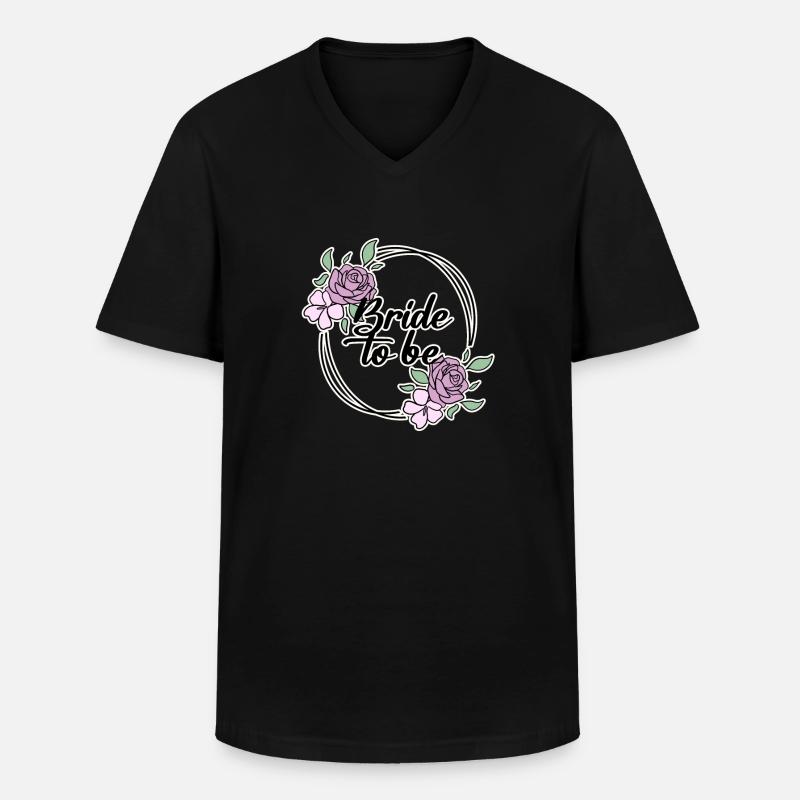 Braut Brautkleid - Männer-T-Shirt mit V-Ausschnitt - Schwarz