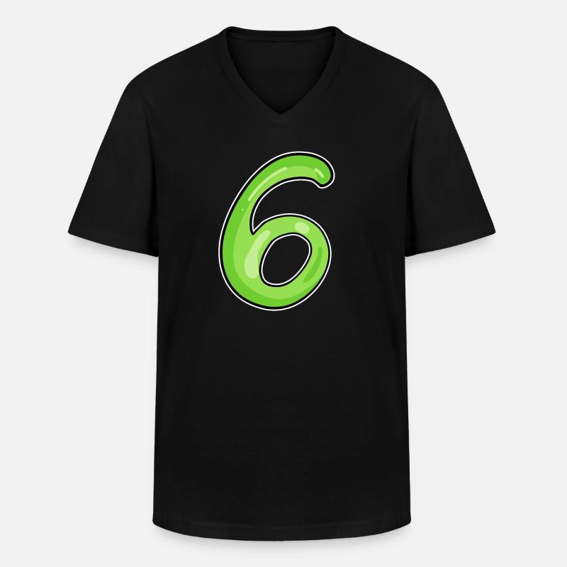 6 grün - Männer-T-Shirt mit V-Ausschnitt - Schwarz