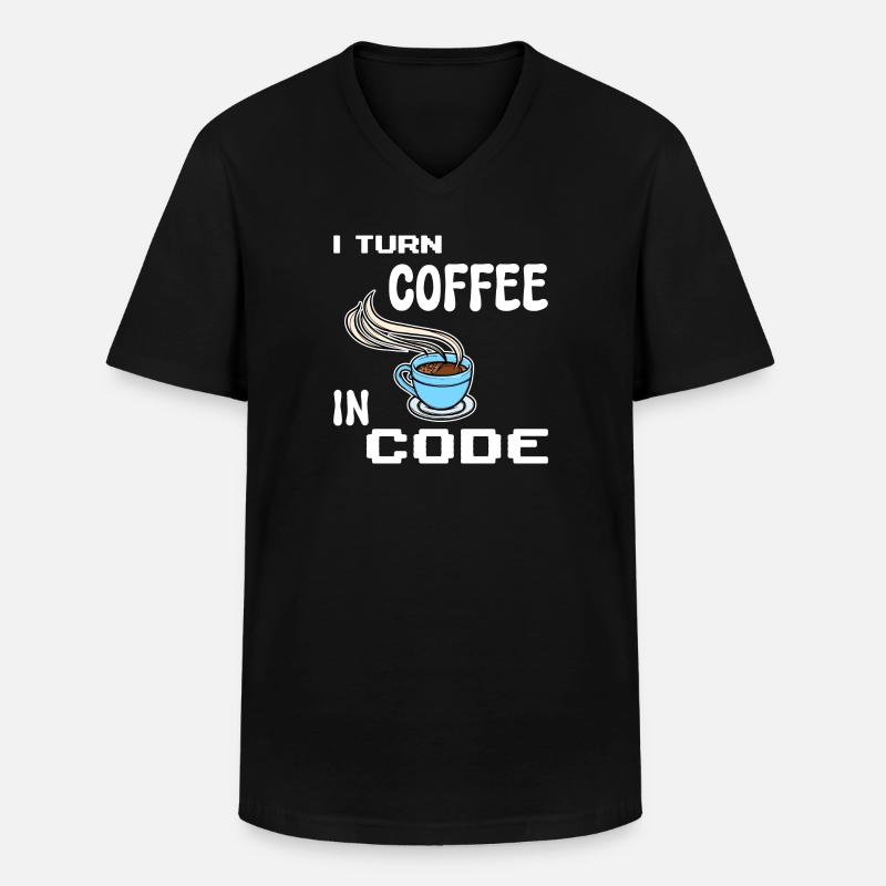 Développeur Computergeek Programmeur d’instructions - T-shirt col V Homme - noir