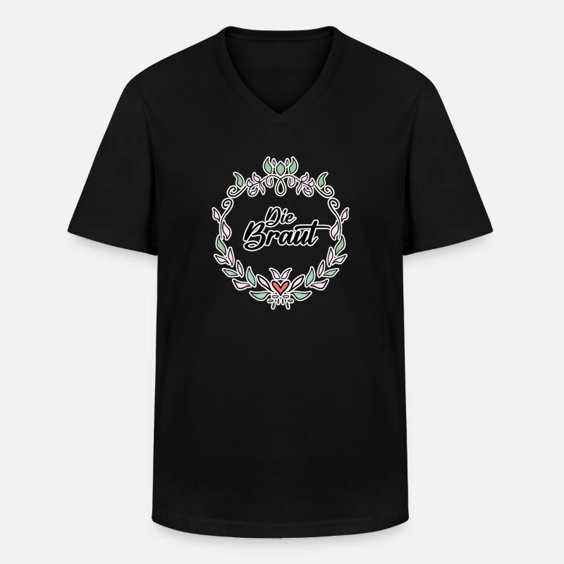 Braut - Männer-T-Shirt mit V-Ausschnitt - Schwarz