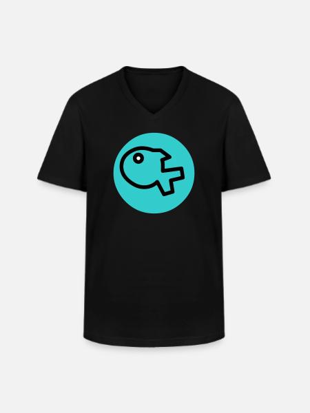 little fish - Men's V-Neck T-Shirt - black