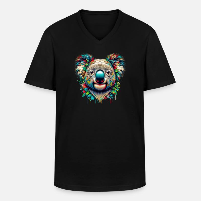Koala - Men's V-Neck T-Shirt - black