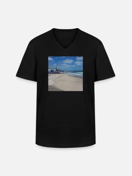 JensJensen - Männer-T-Shirt mit V-Ausschnitt - Schwarz