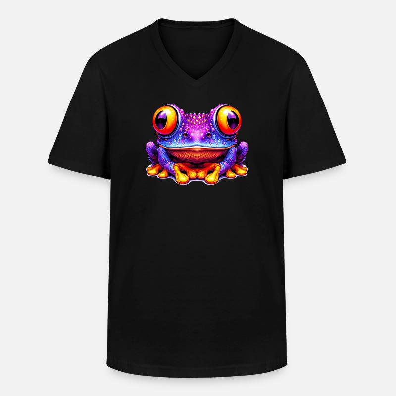 Frosch - Männer-T-Shirt mit V-Ausschnitt - Schwarz