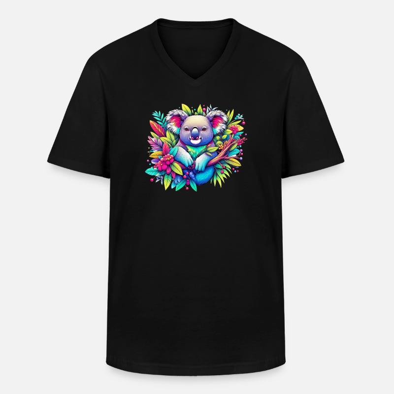 Koala - Men's V-Neck T-Shirt - black