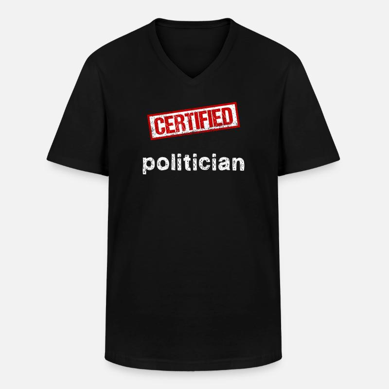 Politiker - Männer-T-Shirt mit V-Ausschnitt - Schwarz