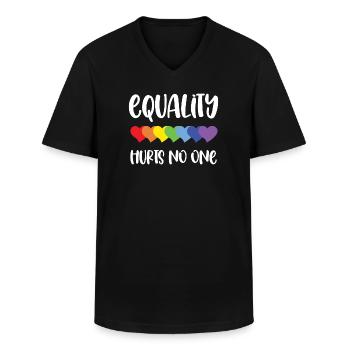 Mois de la fierté LGBT - L’égalité ne fait de mal à personne - T-shirt col V Homme - noir - Devant - AI Model Male 178 dark (178cm)