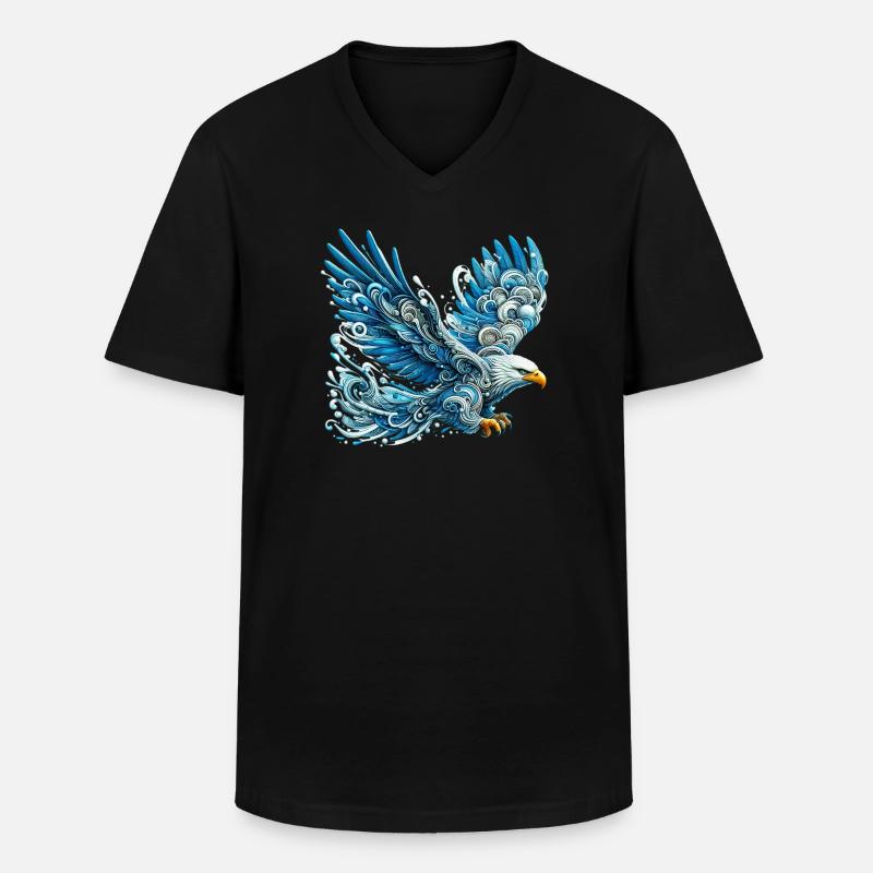 Adler - Männer-T-Shirt mit V-Ausschnitt - Schwarz