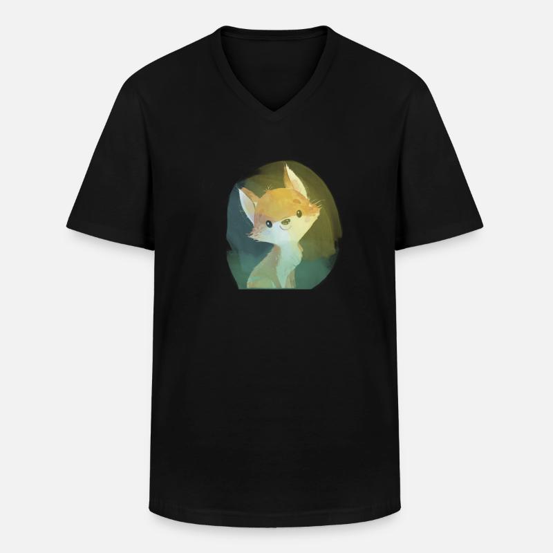 Fuchsbaby - Männer-T-Shirt mit V-Ausschnitt - Schwarz