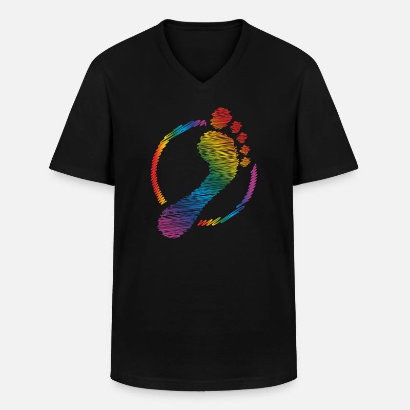 empreinte arc-en-ciel empreinte arc-en-ciel - T-shirt col V Homme - noir