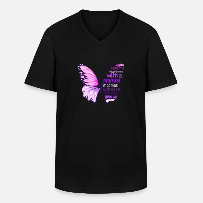 Demenzpfleger Schmetterling - Männer-T-Shirt mit V-Ausschnitt - Schwarz