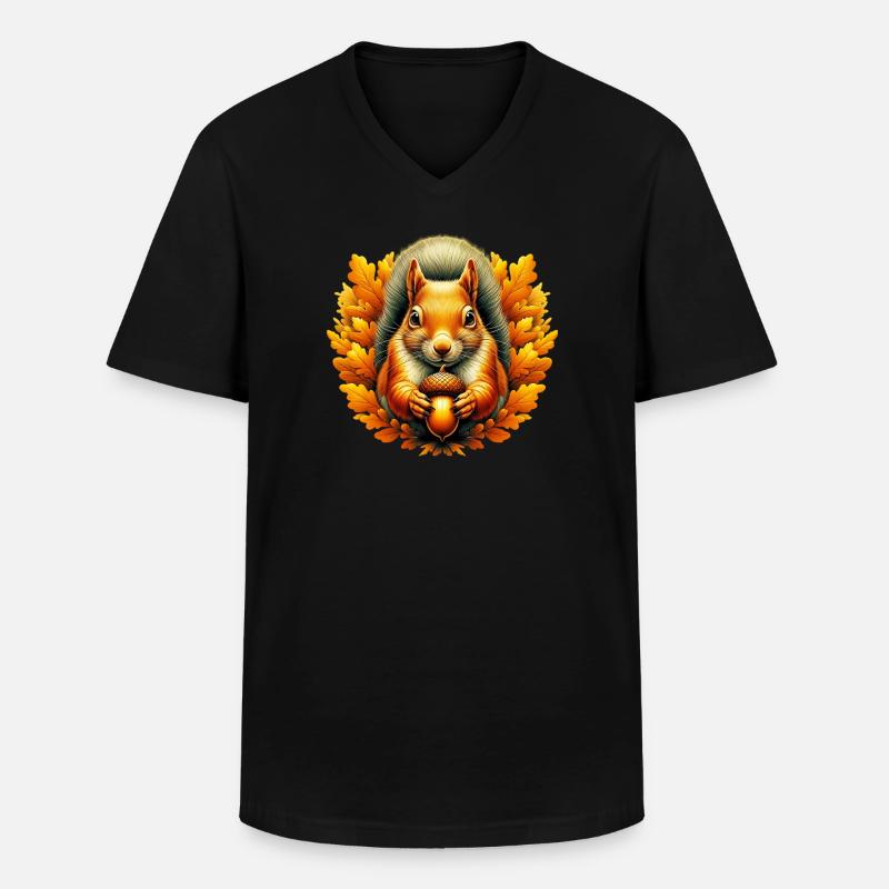 Eichhörnchen - Männer-T-Shirt mit V-Ausschnitt - Schwarz
