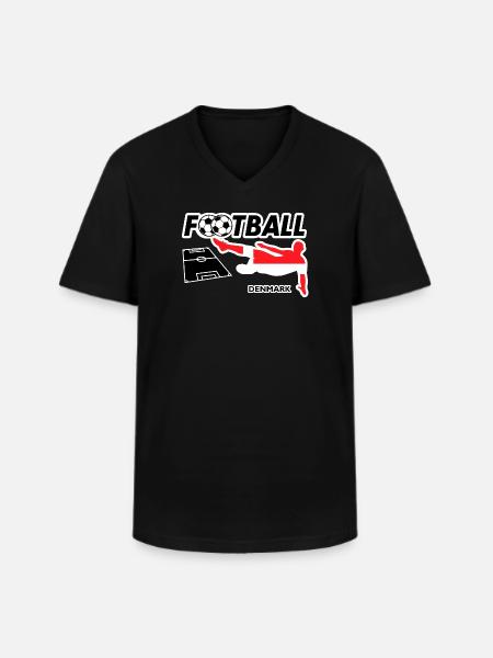 Football Fever Denmark - Men's V-Neck T-Shirt - black