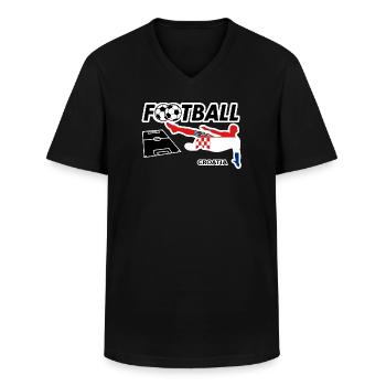 Fußball Fieber Croatia - Männer-T-Shirt mit V-Ausschnitt - Schwarz - Vorne - AI Model Male 178 dark (178cm)