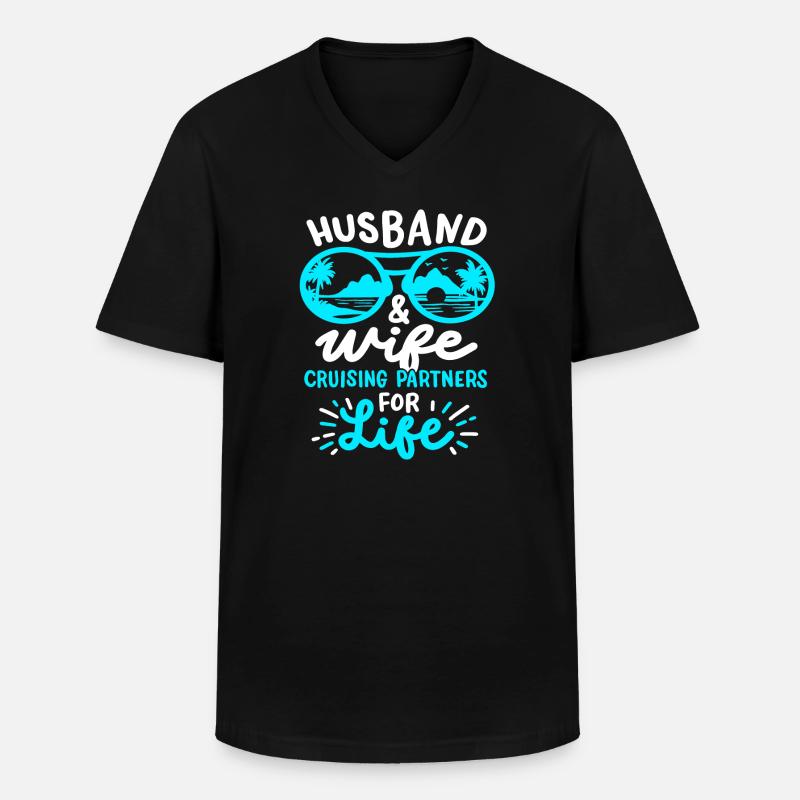 Ehemann Ehefrau Kreuzfahrt - Männer-T-Shirt mit V-Ausschnitt - Schwarz