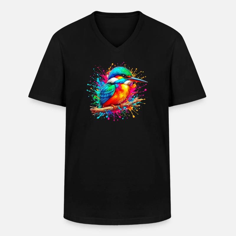 Eisvogel - Männer-T-Shirt mit V-Ausschnitt - Schwarz