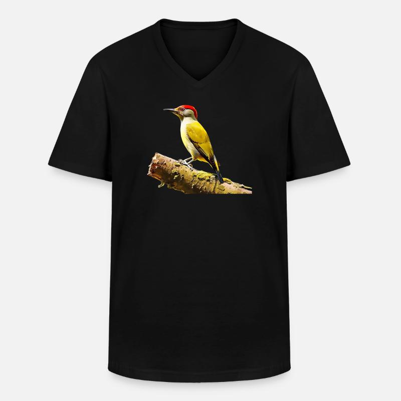 Grünspecht - Männer-T-Shirt mit V-Ausschnitt - Schwarz